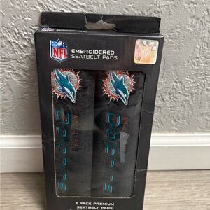 NFL Miami Dolphins Black and Aqua Seatbelt Pads